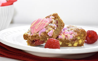 Raspberry & White Chocolate Blondies