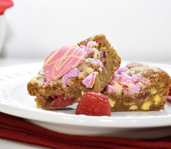 Raspberry & White Chocolate Blondies