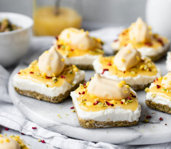 Gluten Free Lemon Pistachio Cheesecakes by Ella Nurse