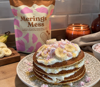 Easy Banana Pancake Stack with Greek Yoghurt, Honey & Meringue Mess 🥞