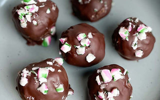 No Bake Vegan Peppermint Brownie Truffles