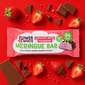 Chocolate Dipped Strawberry Vegan Meringue Bar