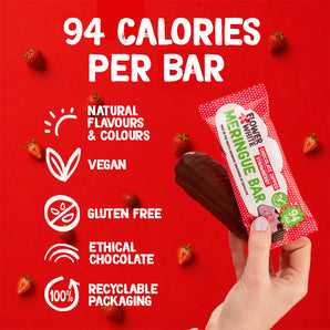 Chocolate Dipped Strawberry Vegan Meringue Bar