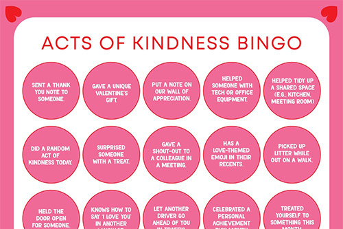 Take Part in our Acts of Kindness Bingo